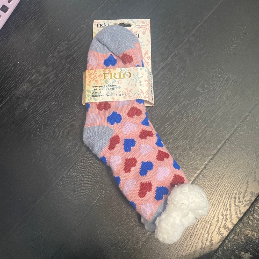 FRÍO Super Soft Winter Footwear Grip Bottoms Sherpa Lining New Socks